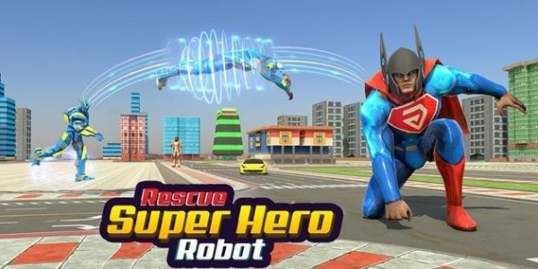 飞行超级英雄机器人救援-0