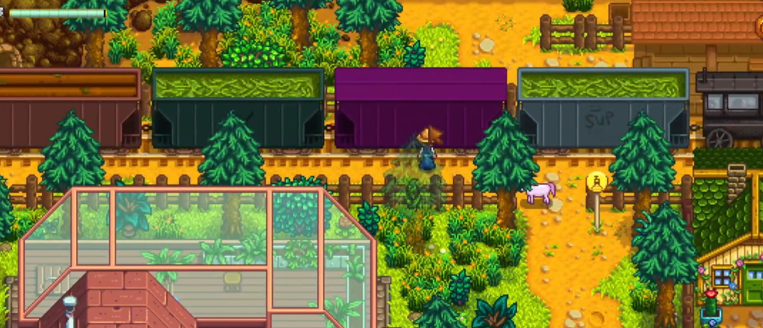 星露谷物语火车经过去哪里捡东西