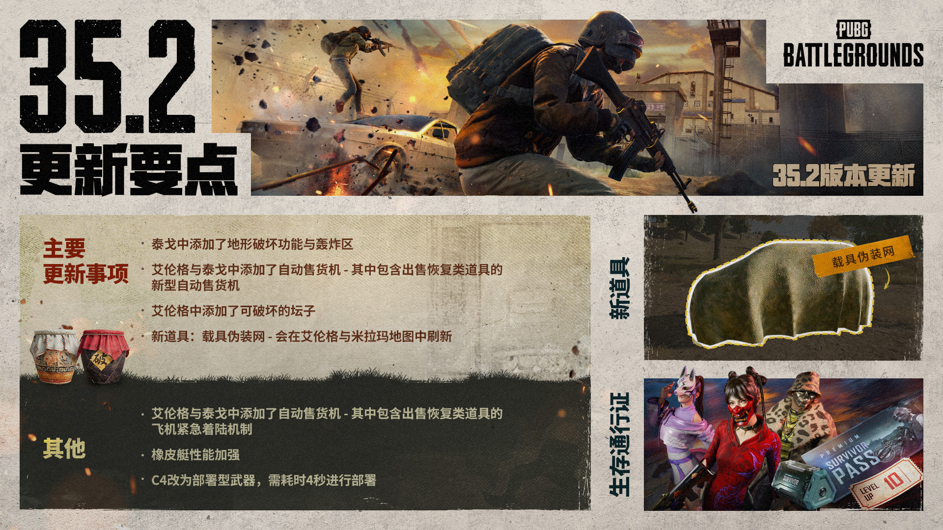 隐匿锋芒，奇袭制胜 《PUBG》35.2版本更新